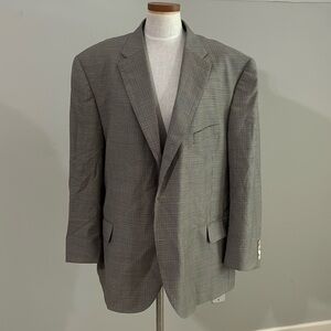 Peter Millar Blazer Sport Coat 50R Micro check Brown Tan 2 button 100% Wool